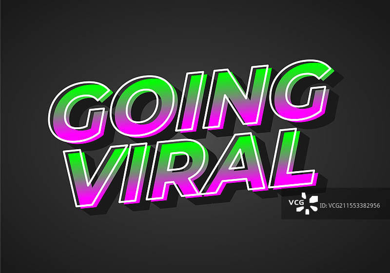 引人注目的颜色和病毒式传播文本效果图片素材