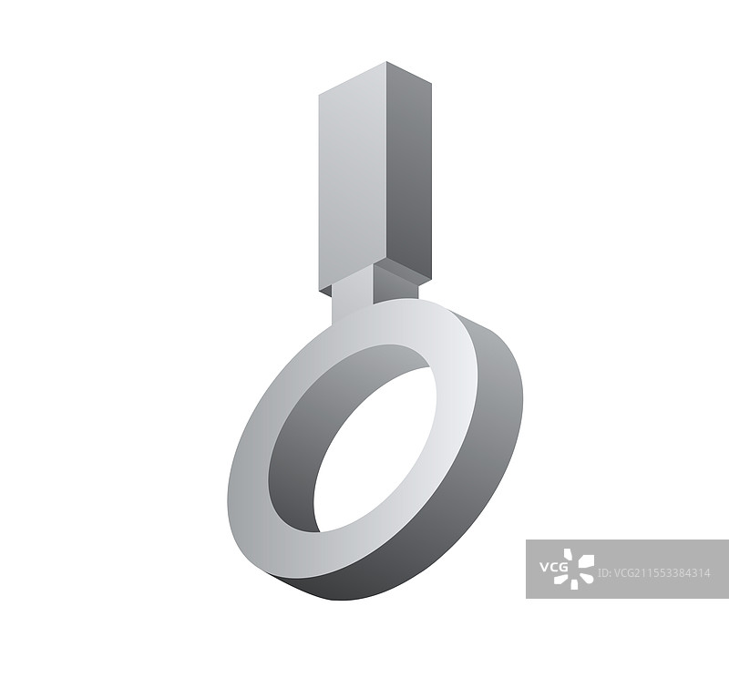 灰色放大镜图标，背景为白色图片素材