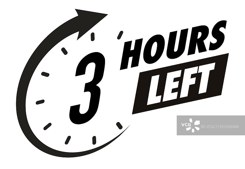 倒计时3小时剩余徽章图片素材