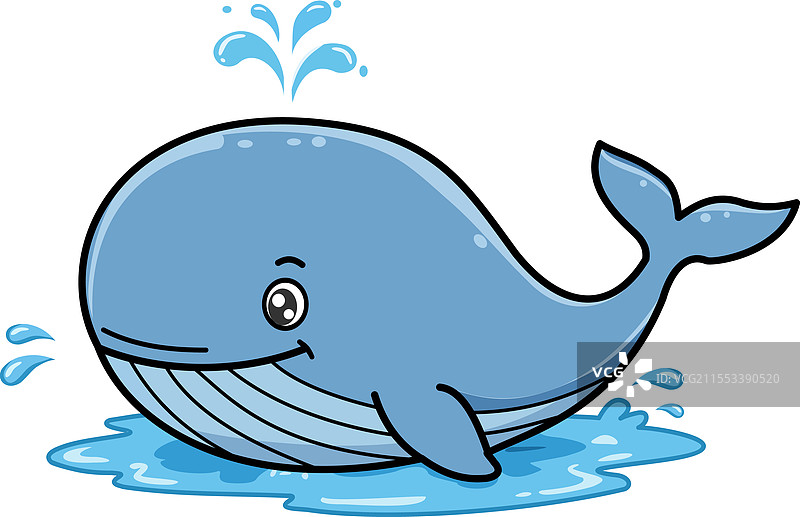 色彩斑斓的鲸鱼在海水中喷洒水花图片素材