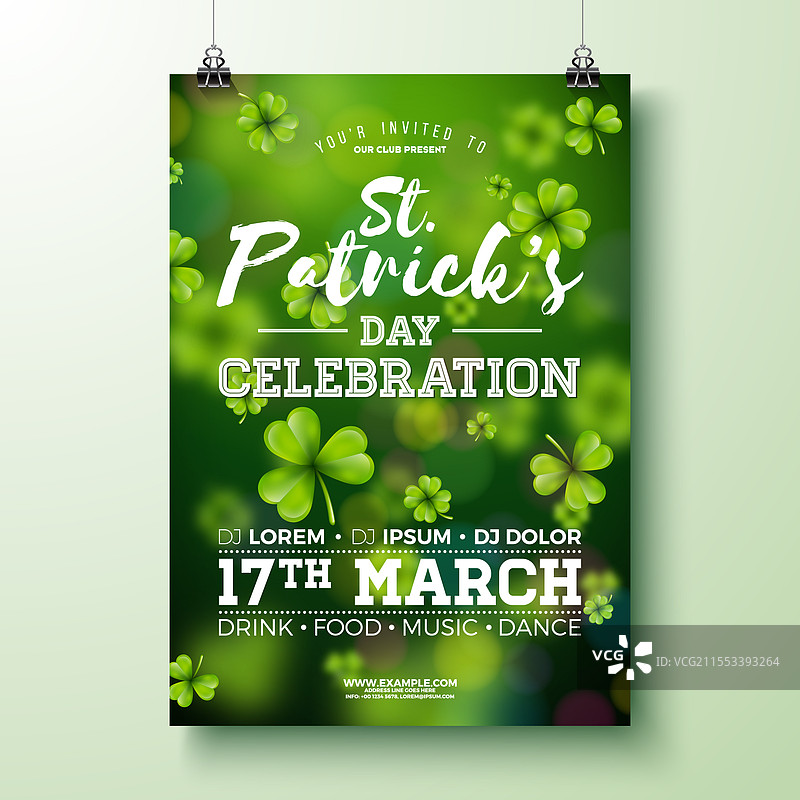 圣帕特里克节派对传单图片素材