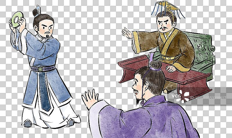 完璧归赵蔺相如历史典故人物配图手绘插画元素图片素材