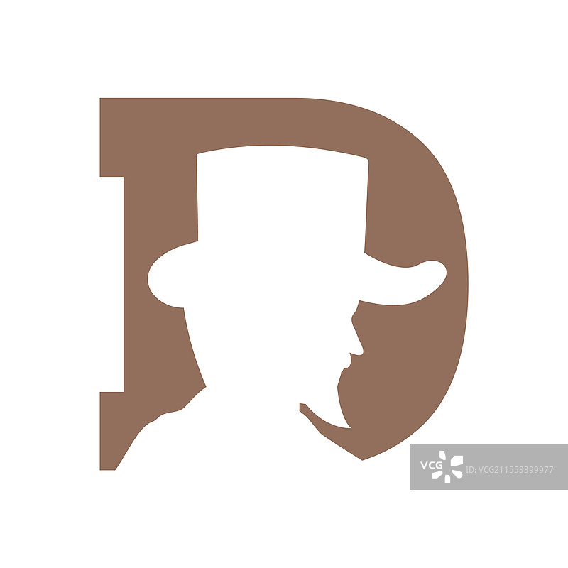 戴帽子的男人公爵标志设计图形图片素材