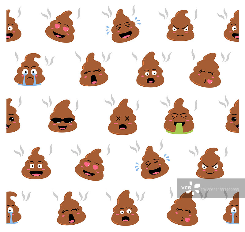 可爱便便角色无缝图案图片素材