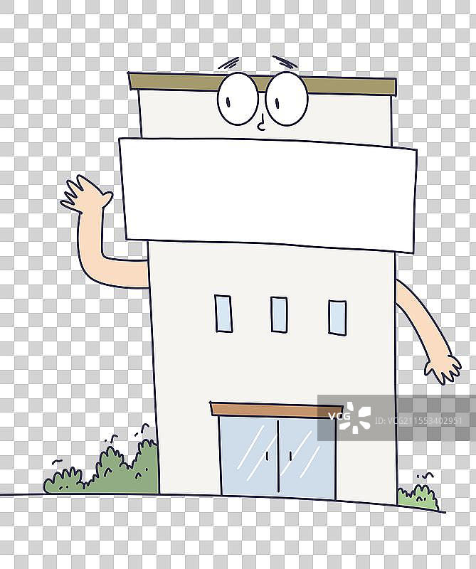 招手的建筑物图片素材