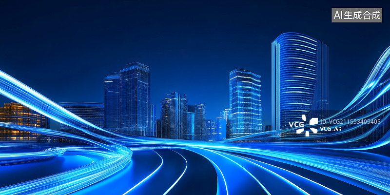 【AI数字艺术】未来都市蓝图图片素材