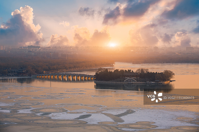 北京市冬至日颐和园冬季户外风光图片素材