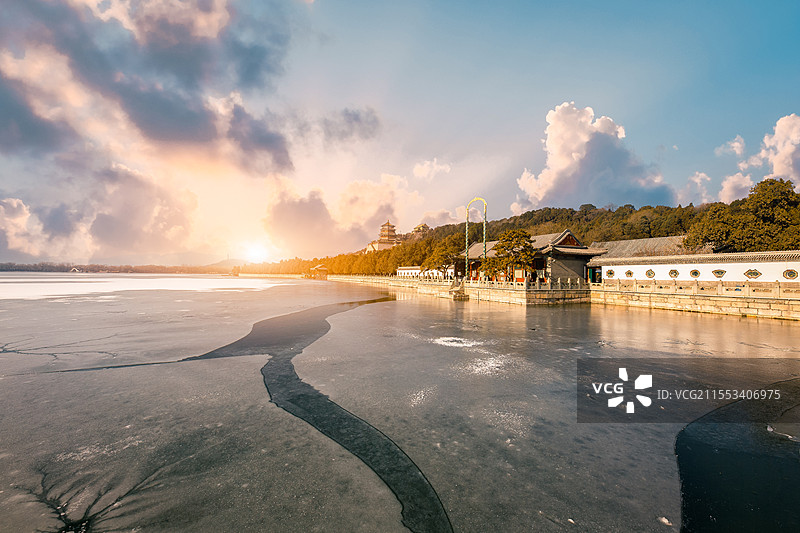 北京市冬至日颐和园冬季户外风光图片素材