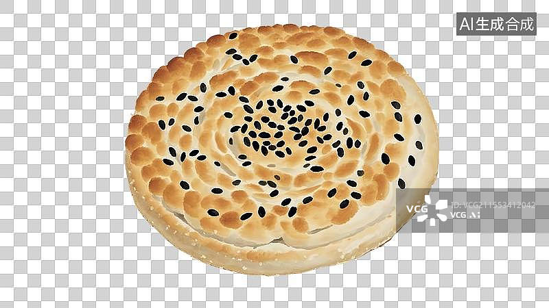 【AI数字艺术】河南芝麻烧饼，登封烧饼-河南省美食小吃土特产图片素材