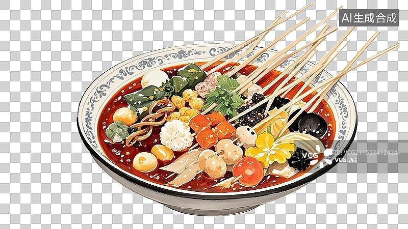 【AI数字艺术】天水麻辣烫-甘肃省特色传统美食土特产小吃图片素材