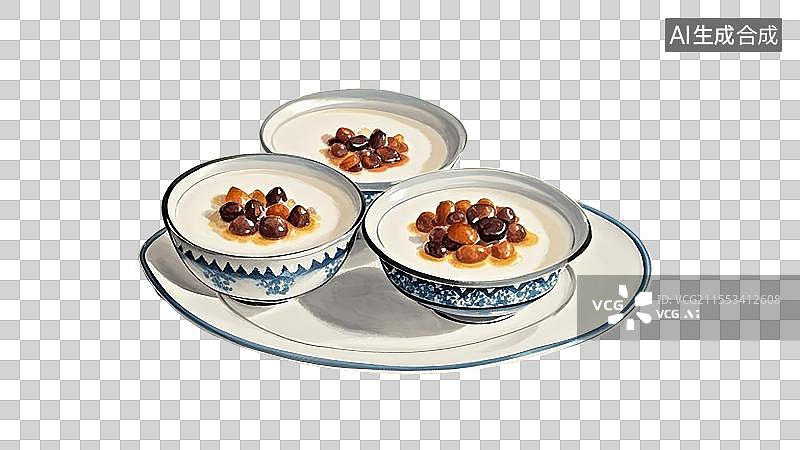 【AI数字艺术】广东佛山顺德美食特色小吃双皮奶图片素材