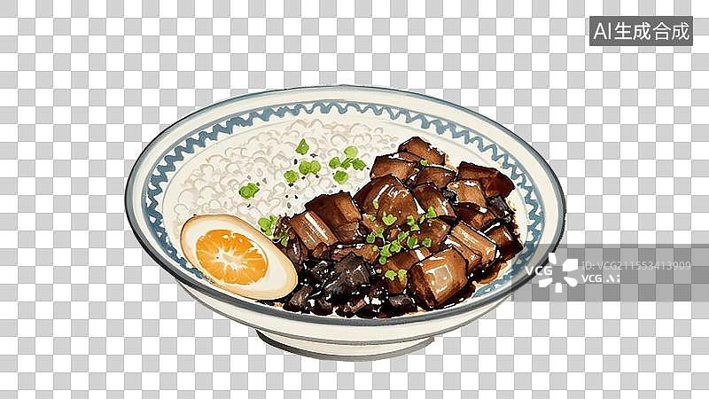 【AI数字艺术】卤肉饭，台湾卤肉饭，闽南美食图片素材