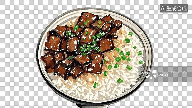 【AI数字艺术】卤肉饭，台湾卤肉饭，闽南美食图片素材