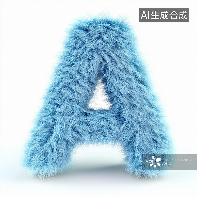【AI数字艺术】毛茸茸的英文字母图片素材