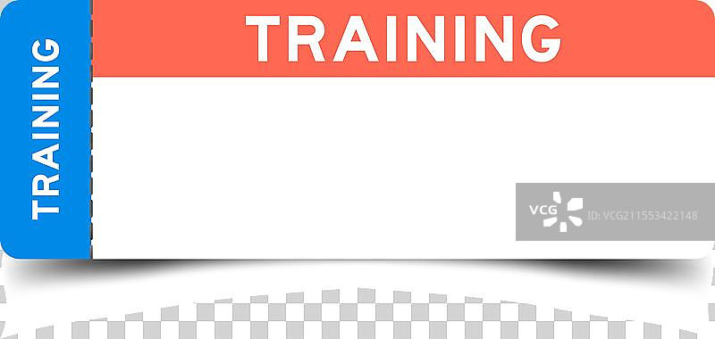 蓝色和橙色的票，上面写着“培训”图片素材
