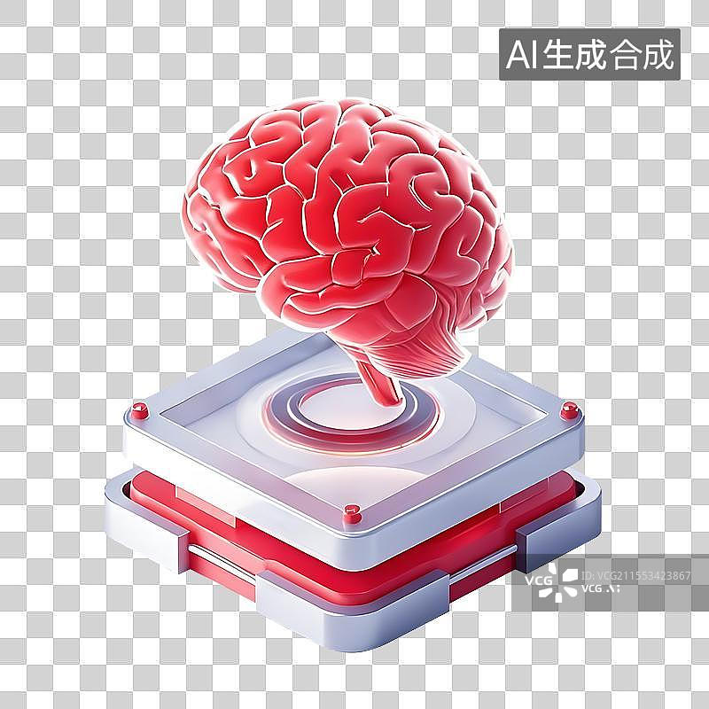 【AI数字艺术】大脑3d图标图片素材