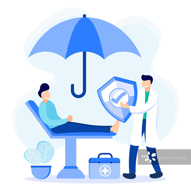 健康保险的卡通角色图形图片素材
