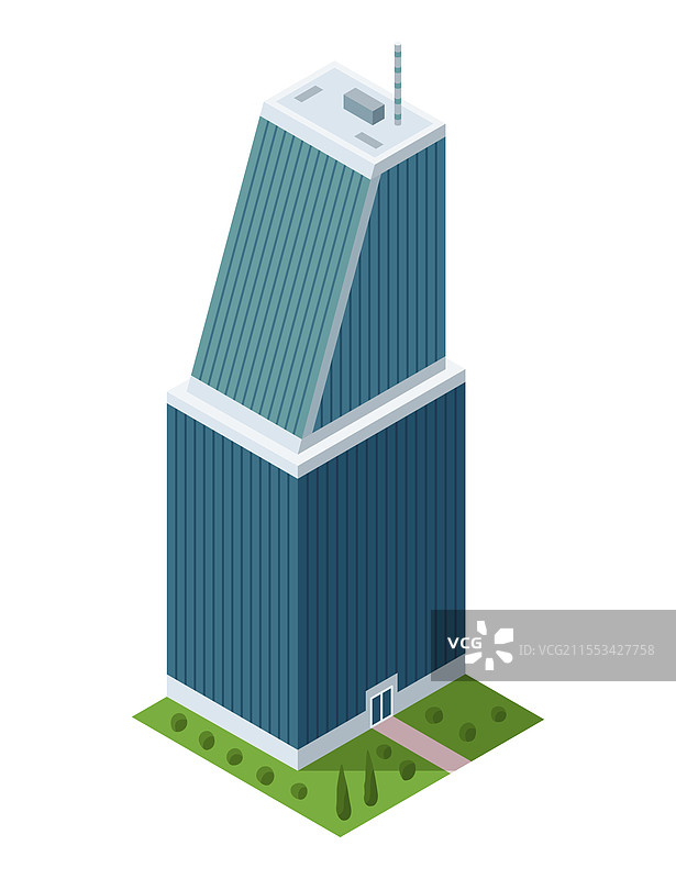 现代等距办公大楼摩天大厦图片素材