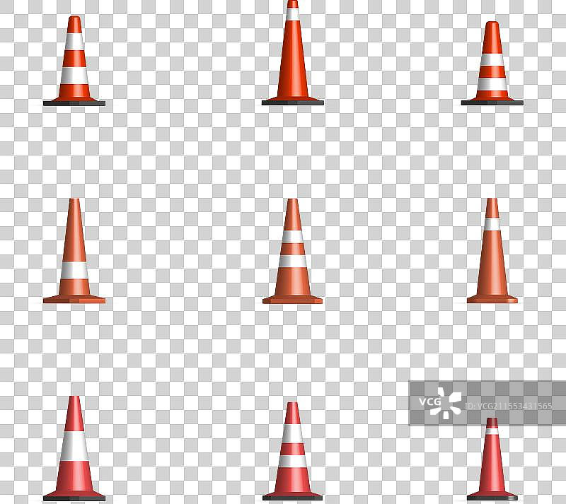 3D锥形标志 道路维修图片素材