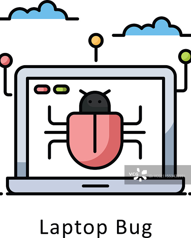 充满虫子的笔记本电脑图片素材