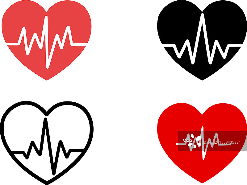 心跳爱心图标设计集图片素材