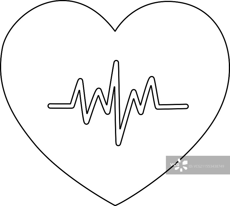 白色背景上的心跳线图标设计图片素材