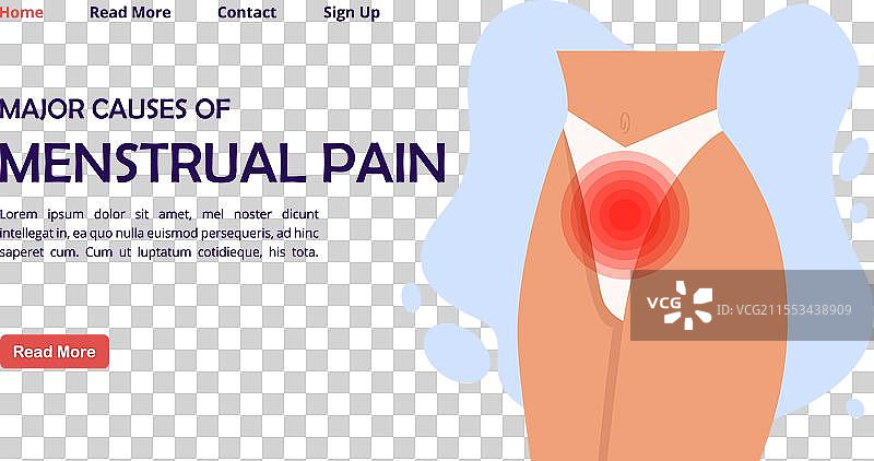 痛经妇科概念横幅图片素材