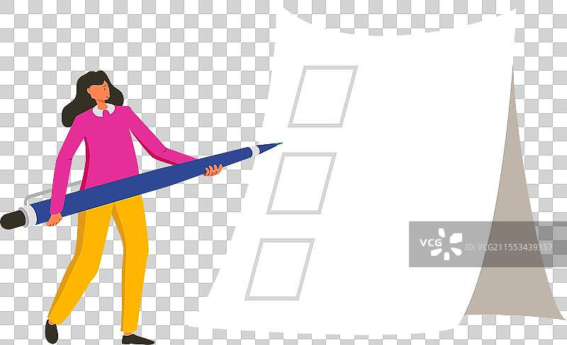 女性做出选择的概念插图图片素材