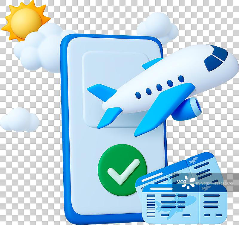 在线票务 3D 概念 飞机 旅行 航班图片素材