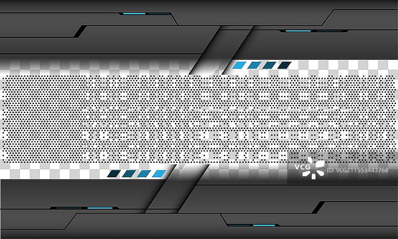 抽象的深灰色金属圆形网格与蓝色图片素材