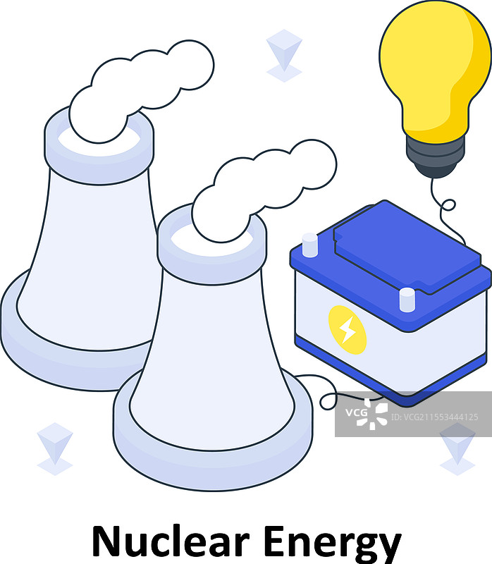 核能等距彩色图示图片素材