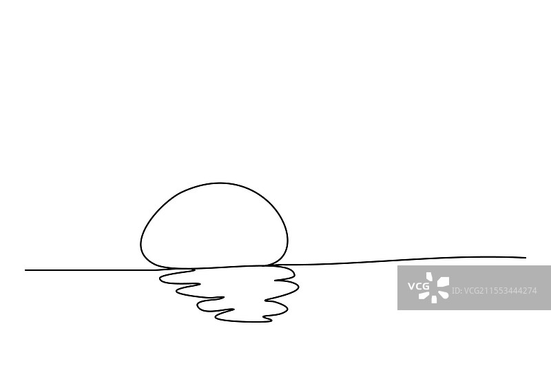 日落一笔画图片素材