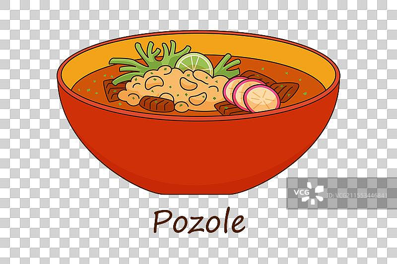 卡通墨西哥玉米汤（Pozole）图片素材