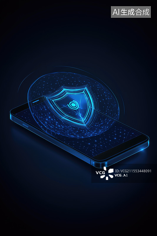 【AI数字艺术】智能手机安全科技概念图片素材