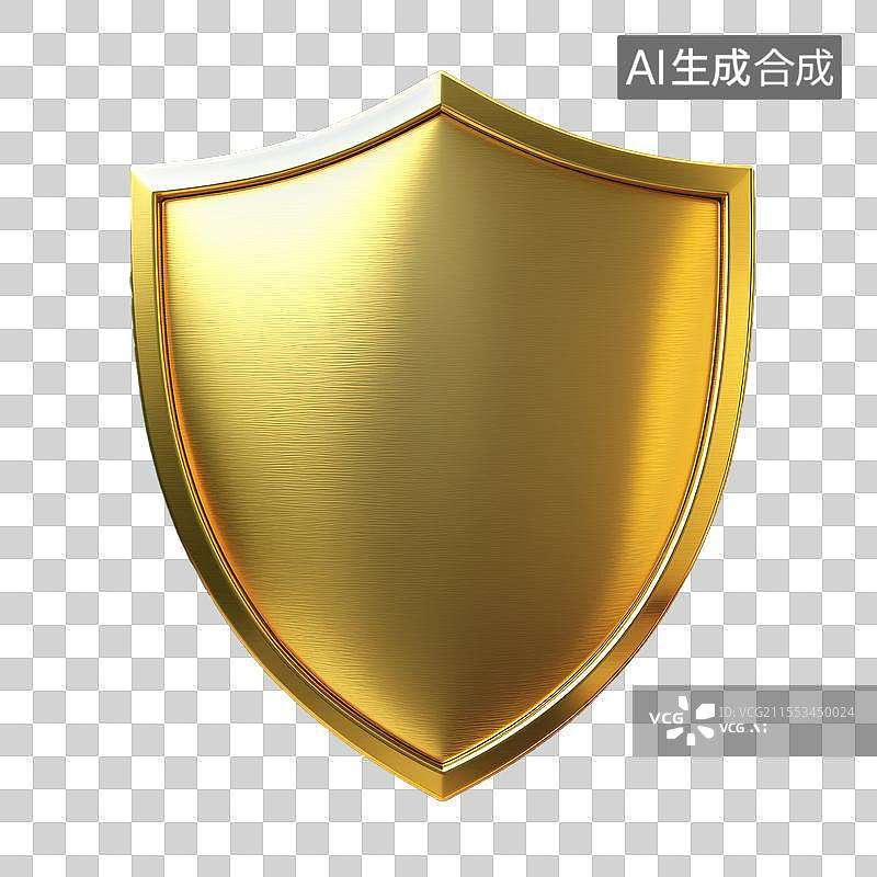 【AI数字艺术】金色写实盾牌图片素材