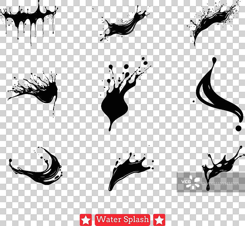 水波的优雅轮廓与和谐的水花图片素材