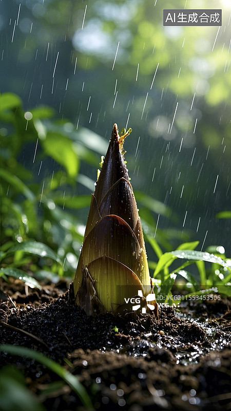 【AI数字艺术】竹林里的春笋图片素材