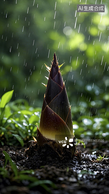 【AI数字艺术】竹林里的春笋图片素材