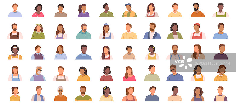 没有面孔的男女图标图片素材