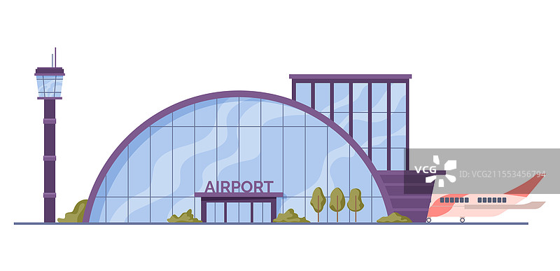 圆形机场建筑外观图片素材