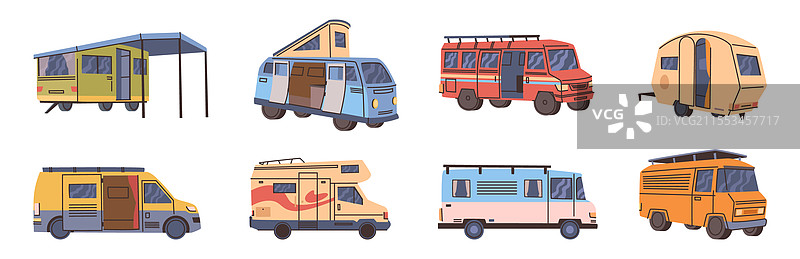 露营者和房车，适合旅行的厢式车图片素材
