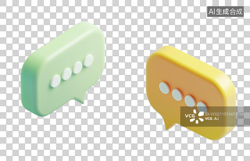 【AI数字艺术】3D粘土对话气泡对话框图片素材