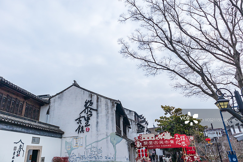 江苏苏州吴江黎里古镇冬季风光图片素材