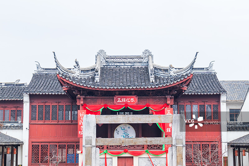 江苏苏州吴江黎里古镇冬季风光图片素材