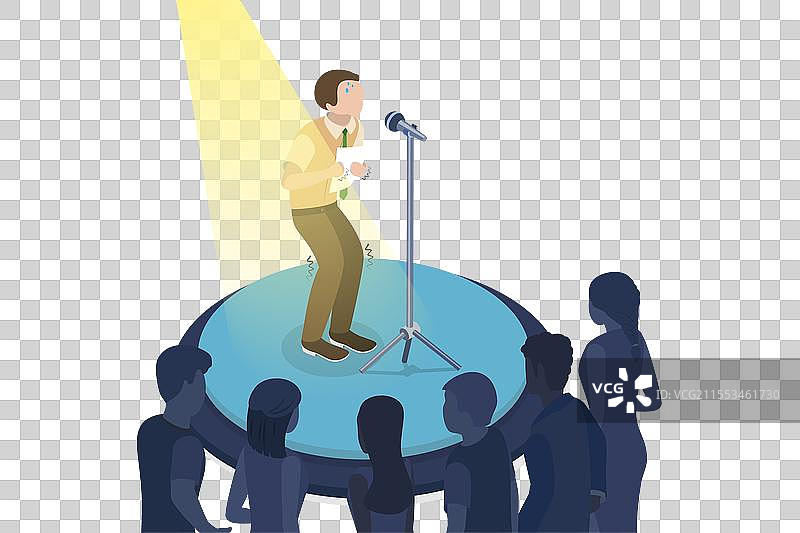 恐惧的三维等距平面图图片素材