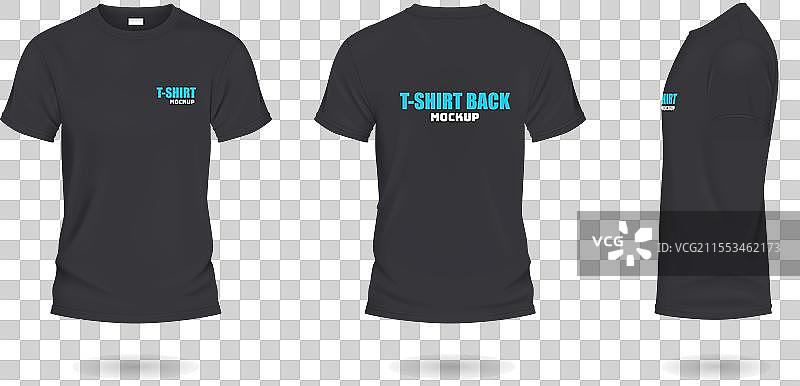 黑色T恤衫，带有空白区域的真实场景设置图片素材