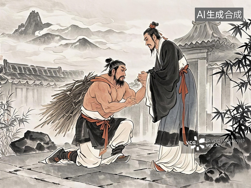 【AI数字艺术】中国传统文化历史典故插画图片素材