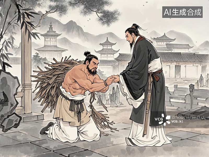 【AI数字艺术】中国传统文化历史典故插画图片素材