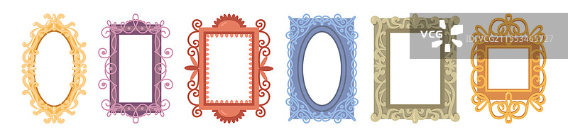 几何复古框架带空白区域图片素材