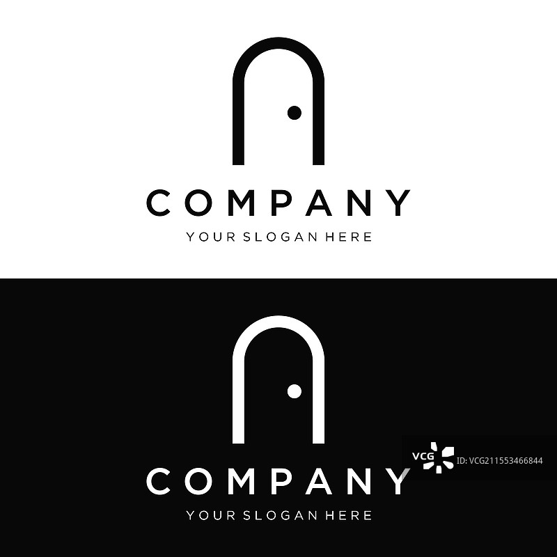 简单的开放门抽象标志模板设计图片素材